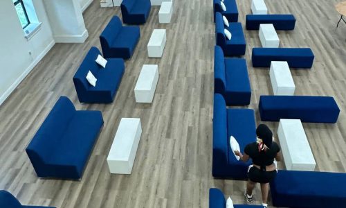 Velvet lounge furniture rental in Tampa FL for corporate events, weddings, VIP lounges and private parties